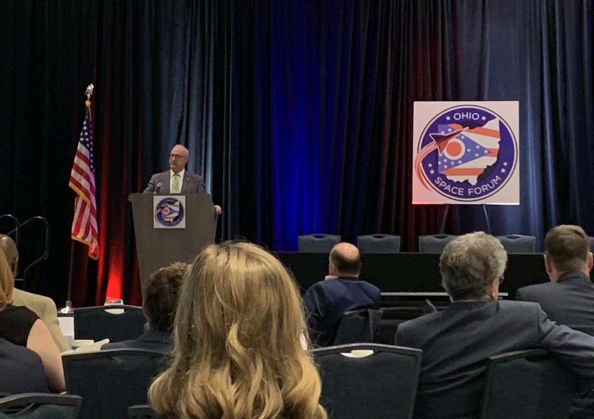 ToniOverholser's tweet photo. Thank you Joe Zeis for recognizing the efforts of Ohio Colleges and Universities, including Clark State College, to develop the #STEM/workforce necessary to support Ohio space initiatives at the #ohiospaceforum. https://t.co/QunFRmkz1o
