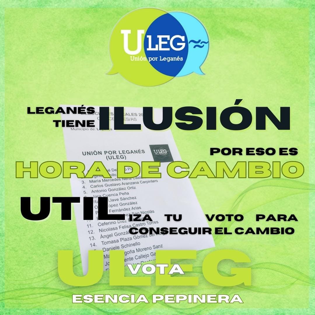 UnionporLeganes's tweet photo. 📣 MESA INFORMATIVA DE #ULEG
📆 Hoy, martes 23 de mayo
⏱ 17.30 h
📪 Plaza Pablo Casals - Escuela de Música.
#ULEG a disposición de los vecinos que quieran trasladarnos sus propuestas para #Leganés.
Os esperamos!
#ULEG #Leganés #ULEGProgreso #ULEGesCambio #HoradeCambio ⏰ https://t.co/kFCHrixjN6