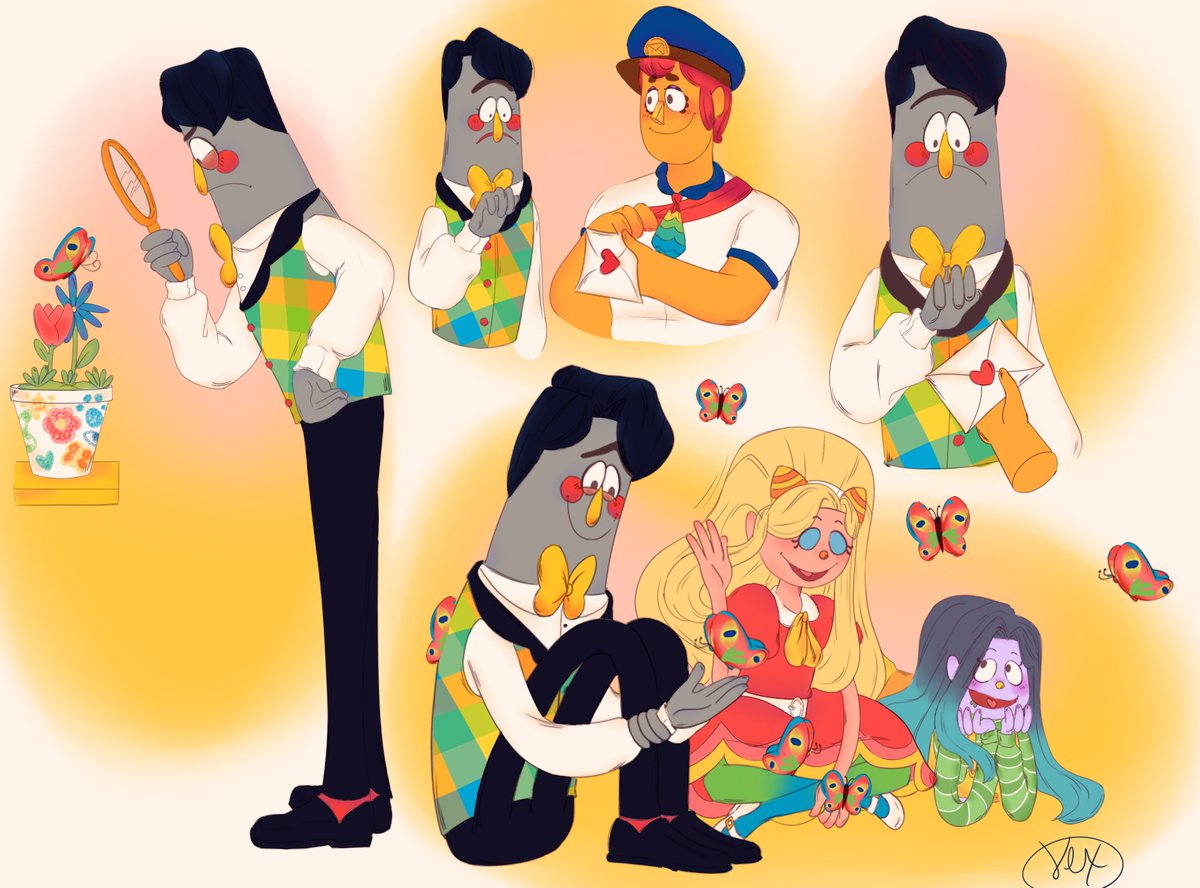 BasicallyFrankF's tweet photo. Welcome home presents
Frank Frankly

* A neighbor of Wally's

* Loves butterflies

* Somewhat close with all neighbors

* Bisexual Genderfluid

* #welcomehomepuppetshow #WelcomeHomeAU #WelcomeHome #welcomehomerp

* I'm not cute got it!

* Head spinner whan angy https://t.co/9YusChTEEt