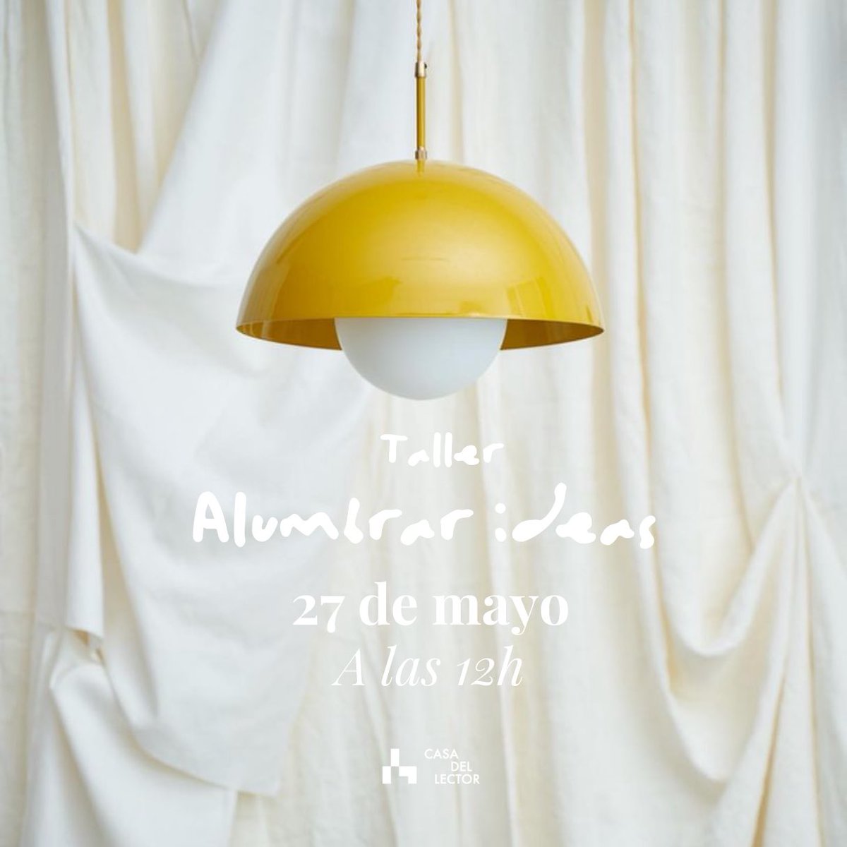 Este sábado 27 de mayo a las 12h <a href="/lhdmartina/">La habitación de Martina</a> y @martaortiz134 imparten el taller de ENCENDER LA LUZ en <a href="/casalector/">Casa del Lector</a> 💡 ¿Te lo vas a perder? Reserva tu plaza en nuestra web… 🎫 casalector.fundaciongsr.org/encender-la-lu…