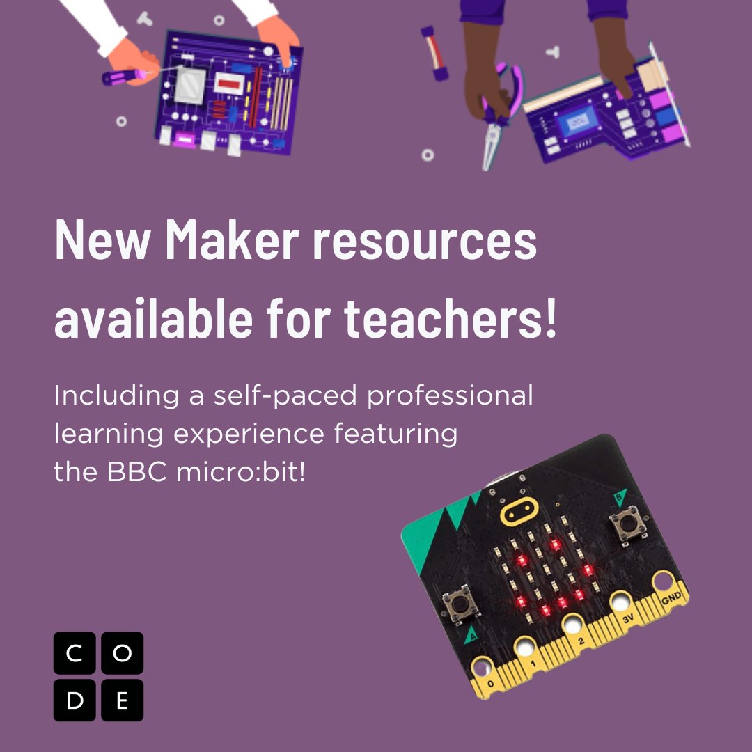 codeorg's tweet image. Teachers! We now offer a self-paced professional learning experience for our Creating Apps with Devices unit featuring the #BBCmicrobit. Check it out at code.org/maker!
@microbit_edu
