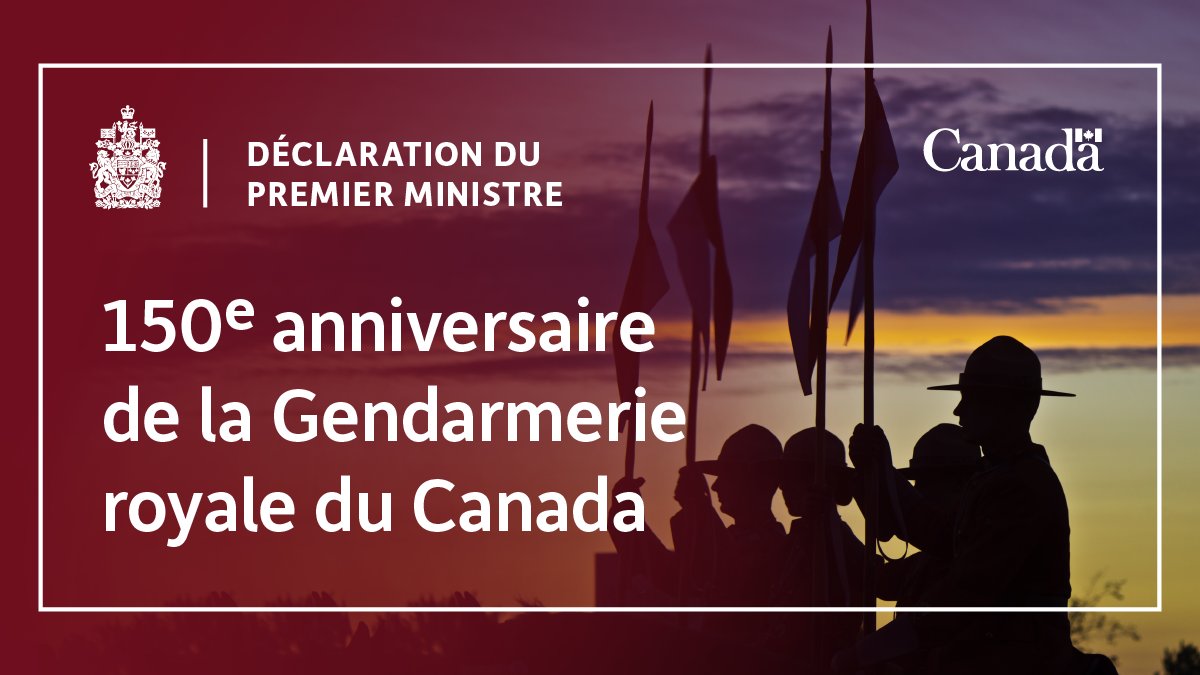 Depuis un siècle et demi, la Gendarmerie royale du Canada sert et protège les Canadiens. À l’occasion de son 150e anniversaire, nous remercions tous ses employés, anciens et actuels, de leur dévouement. Déclaration du premier ministre Trudeau : ow.ly/I3ob50Ouire #GRC150