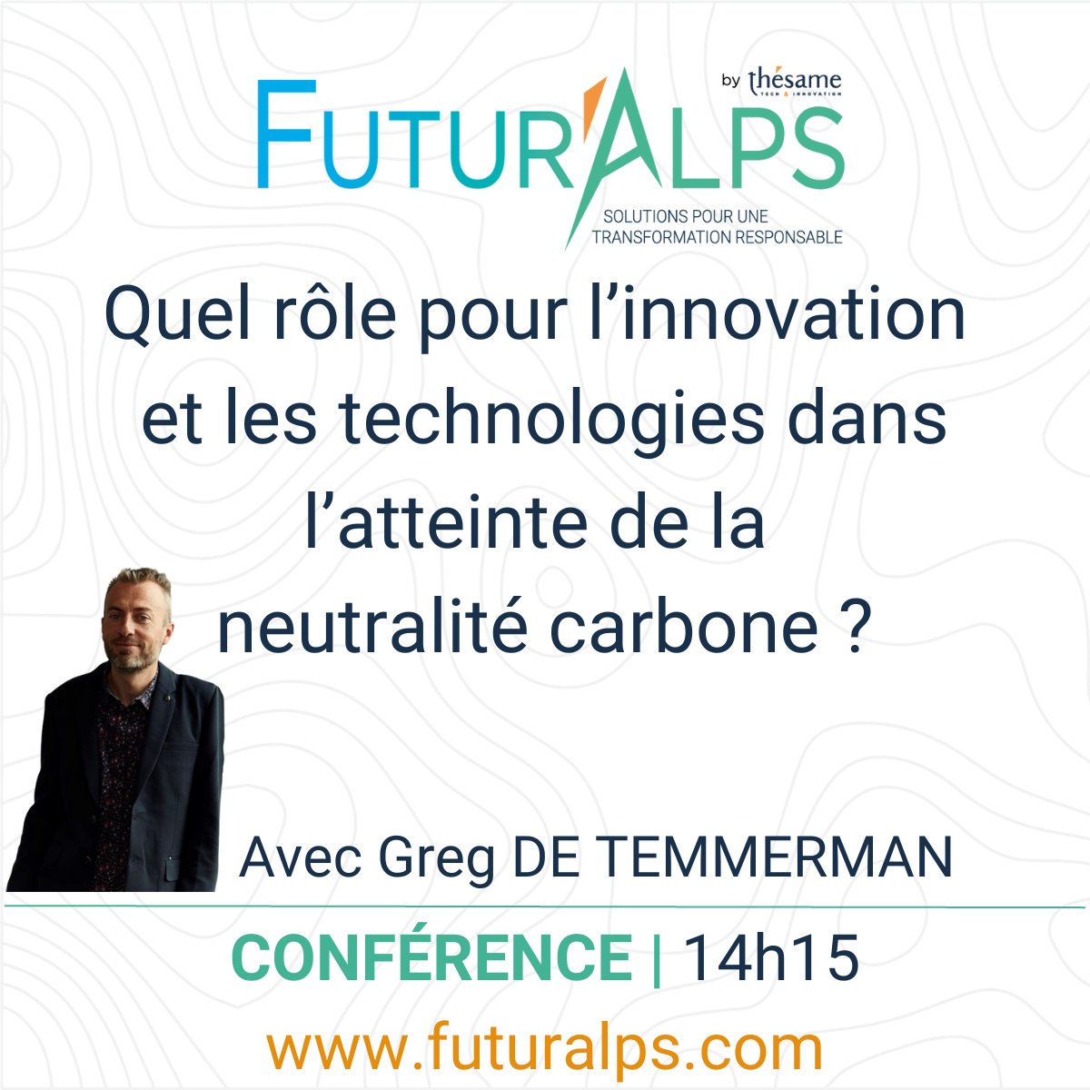 [Conférence]
📢 𝐐𝐮𝐞𝐥 𝐫𝐨̂𝐥𝐞 𝐩𝐨𝐮𝐫 𝐥’𝐢𝐧𝐧𝐨𝐯𝐚𝐭𝐢𝐨𝐧 𝐞𝐭 𝐥𝐞𝐬 𝐭𝐞𝐜𝐡𝐧𝐨𝐥𝐨𝐠𝐢𝐞𝐬 𝐝𝐚𝐧𝐬 𝐥’𝐚𝐭𝐭𝐞𝐢𝐧𝐭𝐞 𝐝𝐞 𝐥𝐚 𝐧𝐞𝐮𝐭𝐫𝐚𝐥𝐢𝐭𝐞́ 𝐜𝐚𝐫𝐛𝐨𝐧𝐞 ? 
Par <a href="/Gregdt1/">Greg De Temmerman</a> 
🕙 14h15
📍 Espace conférence
🎫 Pour participer ? futuralps.com