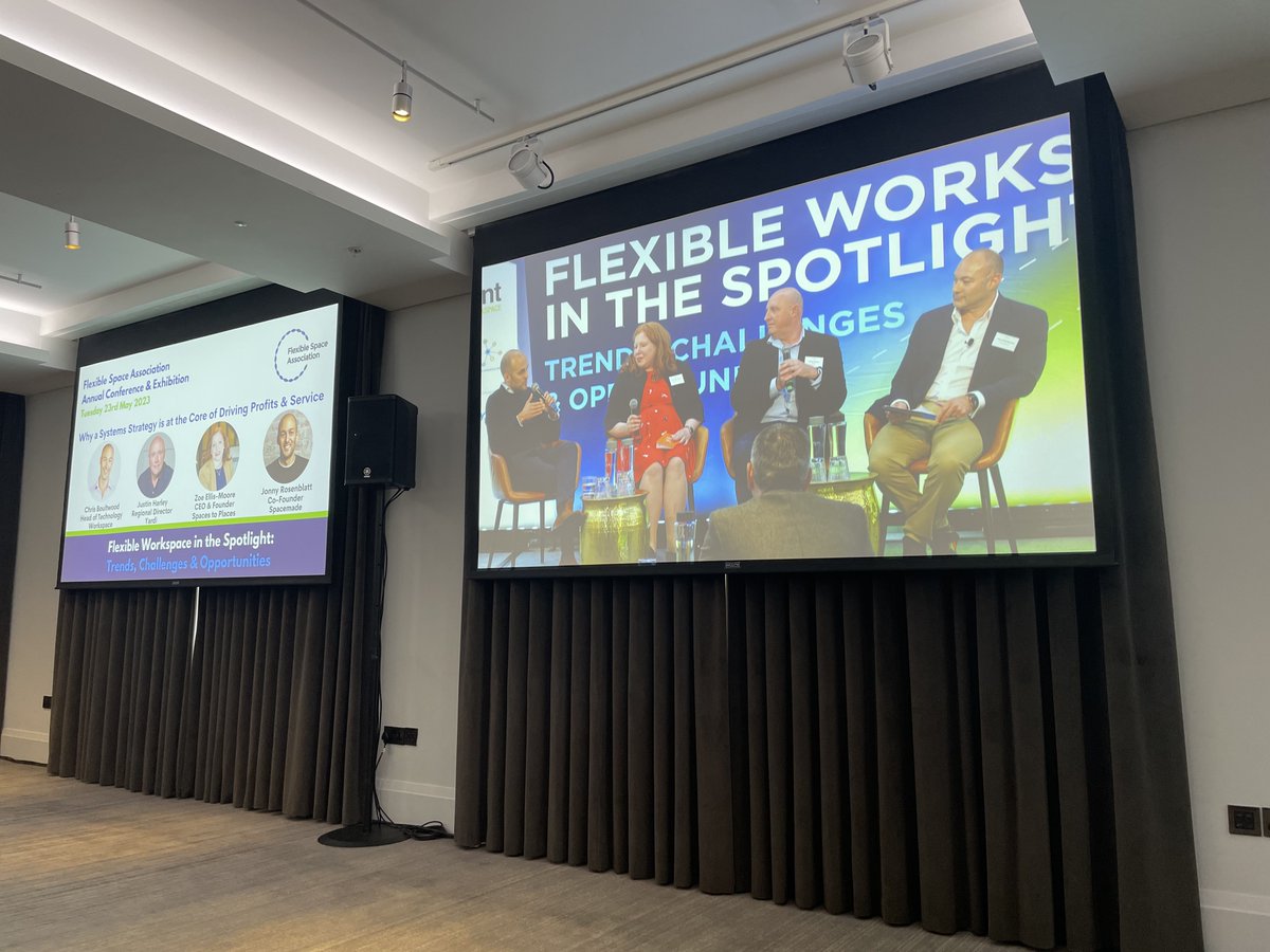 Our afternoon conference sessions have begun, looking at why a systems strategy is at the core of driving profits and service for #FlexibleWorkspace. #FlexSA2023
