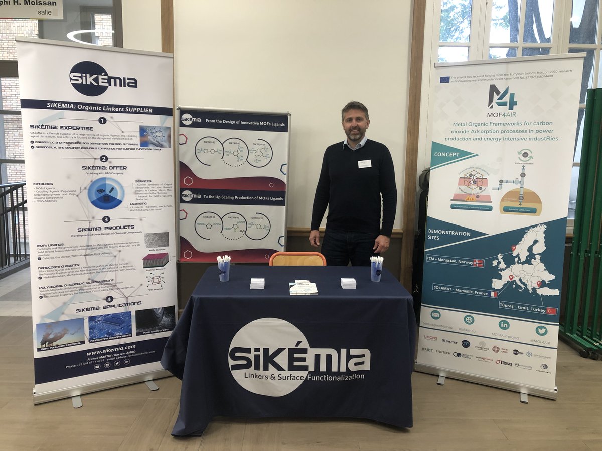SiKEMIA_SAS's tweet photo. We are showcasing our latest MOFs ligands and innovations at #French_MOFs in Paris this week. Franck MARTIN is looking forward to meeting you at Chimie ParisTech.
#MOFs #porousmaterials #COFs #chemicals https://t.co/MthfTvbUhK