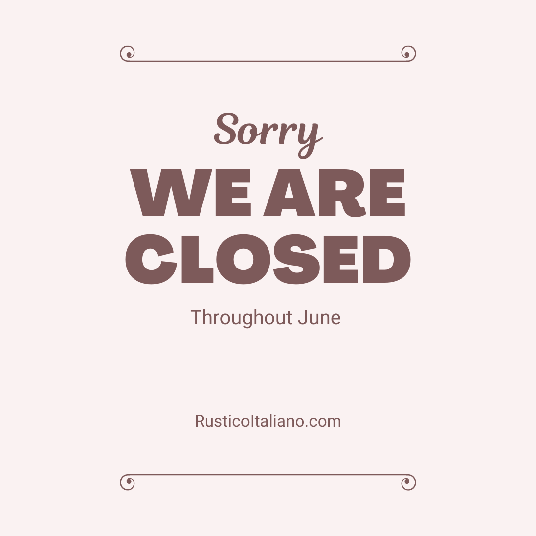 RusticoItaliano's tweet photo. Rustico Italiano will be #closed for vacation throughout June! We're sorry for the inconvenience. https://t.co/Zalq0qiUPH