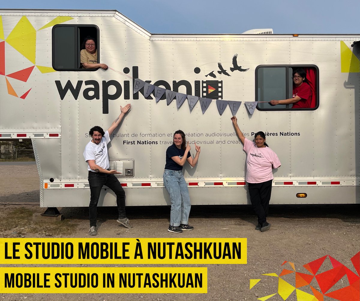 Nutashkuan. Première de 11 escales de notre saison estivale 2023. Notre équipe est bien installée dans la communauté innue jusqu'au 11 juin, prête à accueillir ceux et celles qui souhaitent se familiariser avec la caméra, la prise de son, le montage et réaliser un projet.