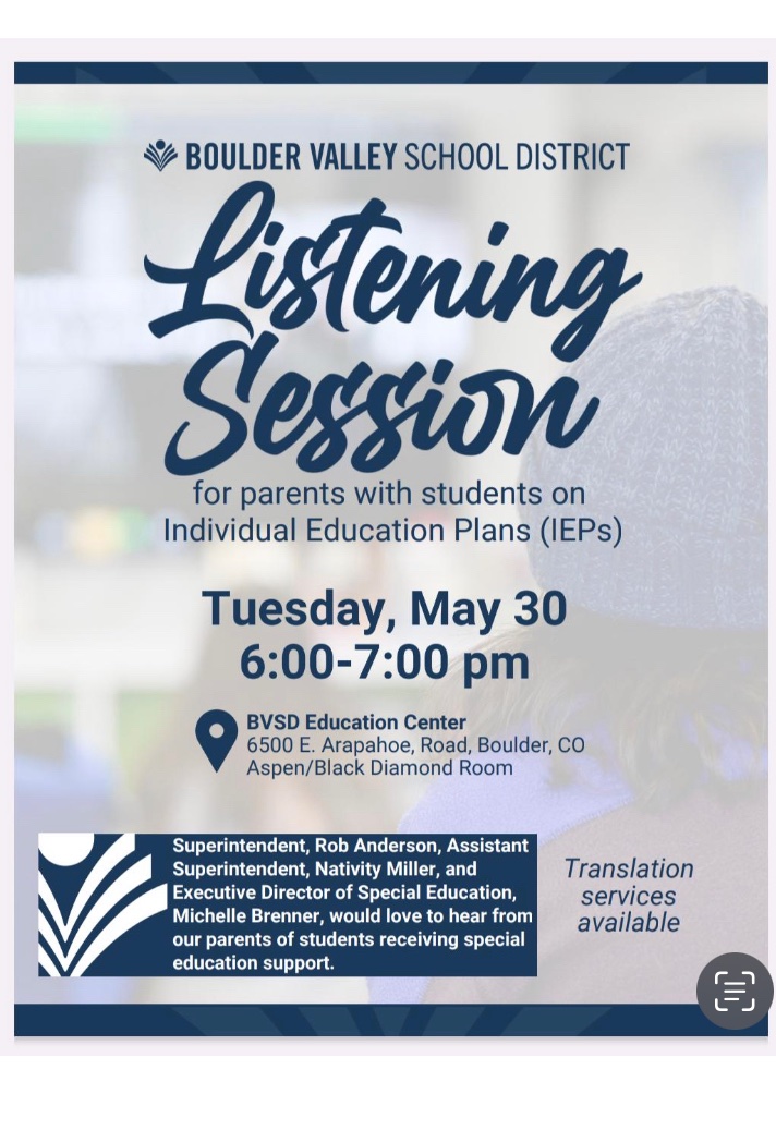 After many requests from parents BVSD offers this - note not accessible to those who can’t come in person or who don’t speak English. Not surprising considering the district’s usual approach to #inclusion.