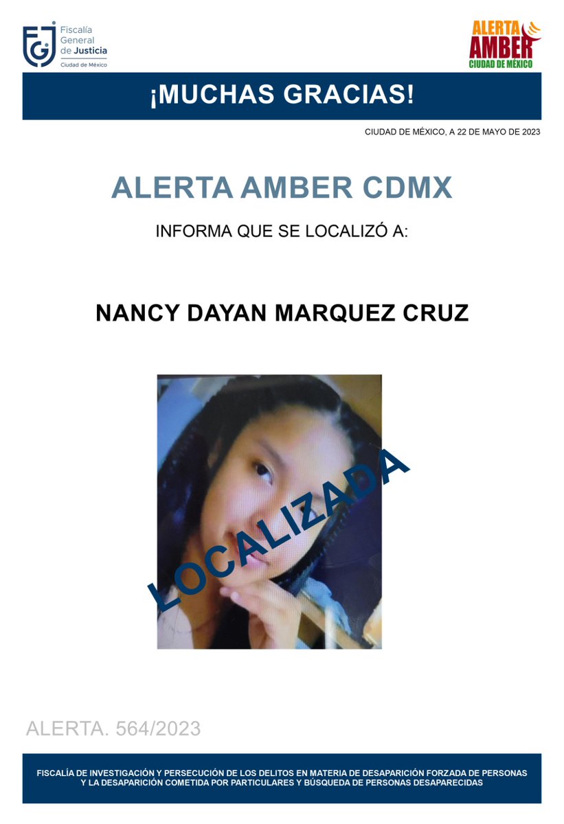 Fiscalía CDMX on Twitter "Ha sido localizada la menor, Nancy Dayan