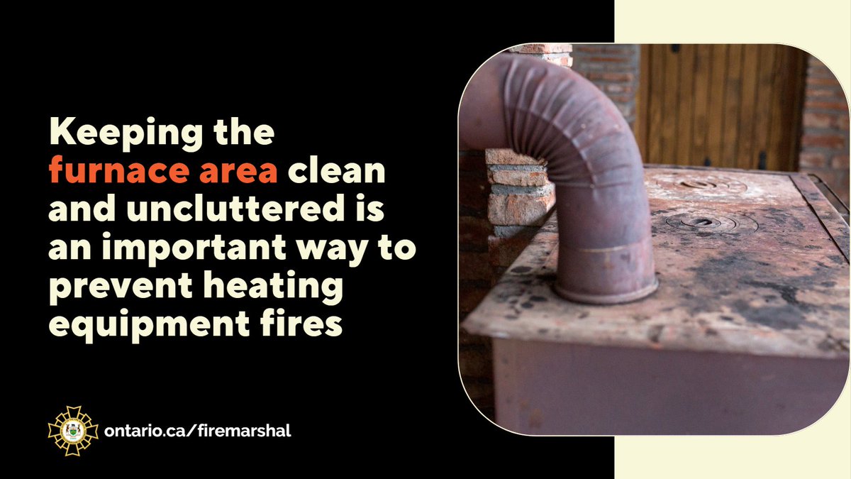 ONFireMarshal's tweet image. Spring has arrived, along with a little bit of sunshine! Why not make the most of it and get a jump start on some spring cleaning for #FireSafety. Remember to clean around the furnace to get rid of unnecessary combustibles. Your furnace should have 3 feet clear all around it.
