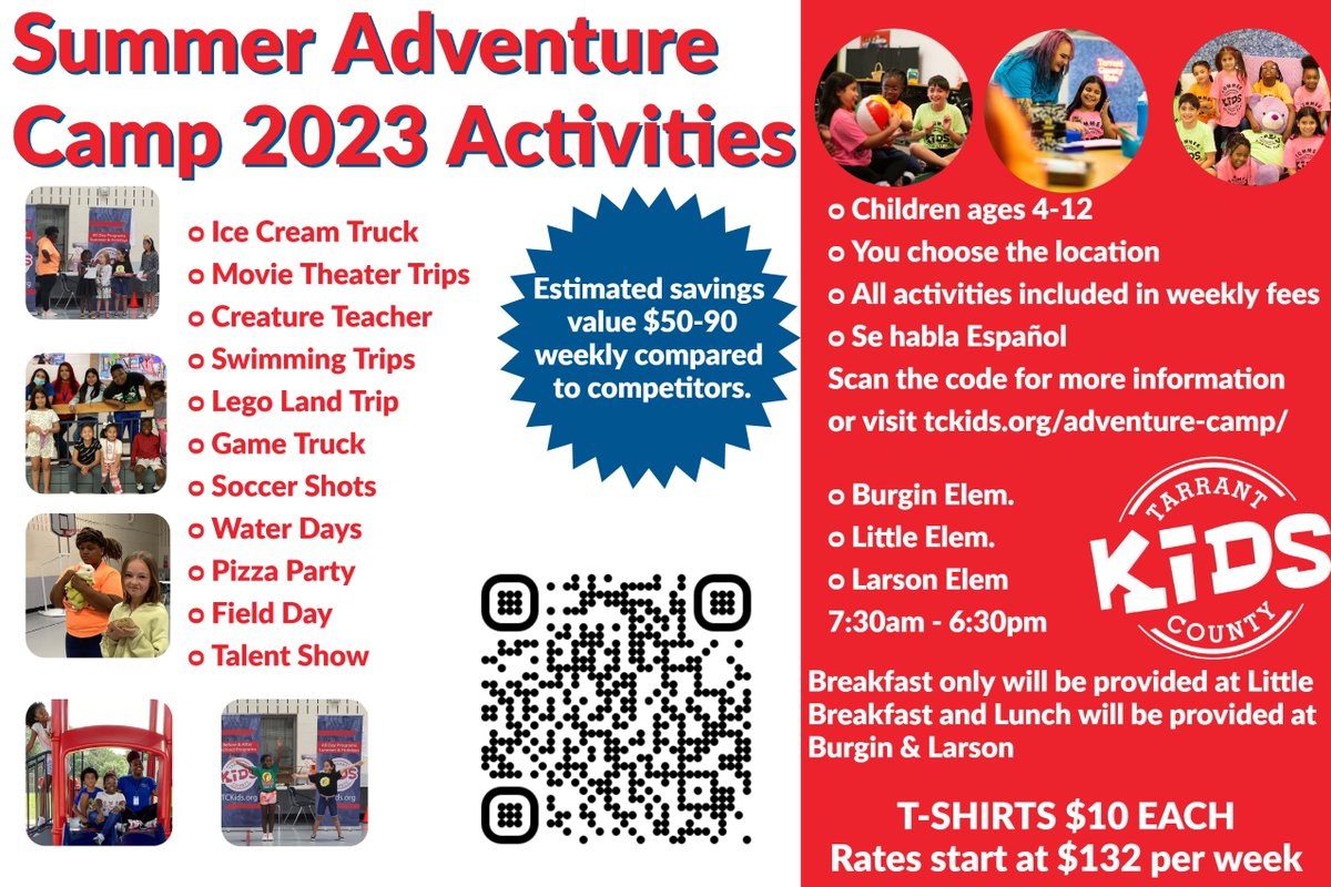TCKPrograms's tweet photo. The start of our Summer programs is only 12 days away! There is still time to enroll https://t.co/7PsqGazUa0 #summercamp #summer2023 #childcare #arlingtontx #fortworth #fun #programs #TCkids https://t.co/8MoRVNSPsj