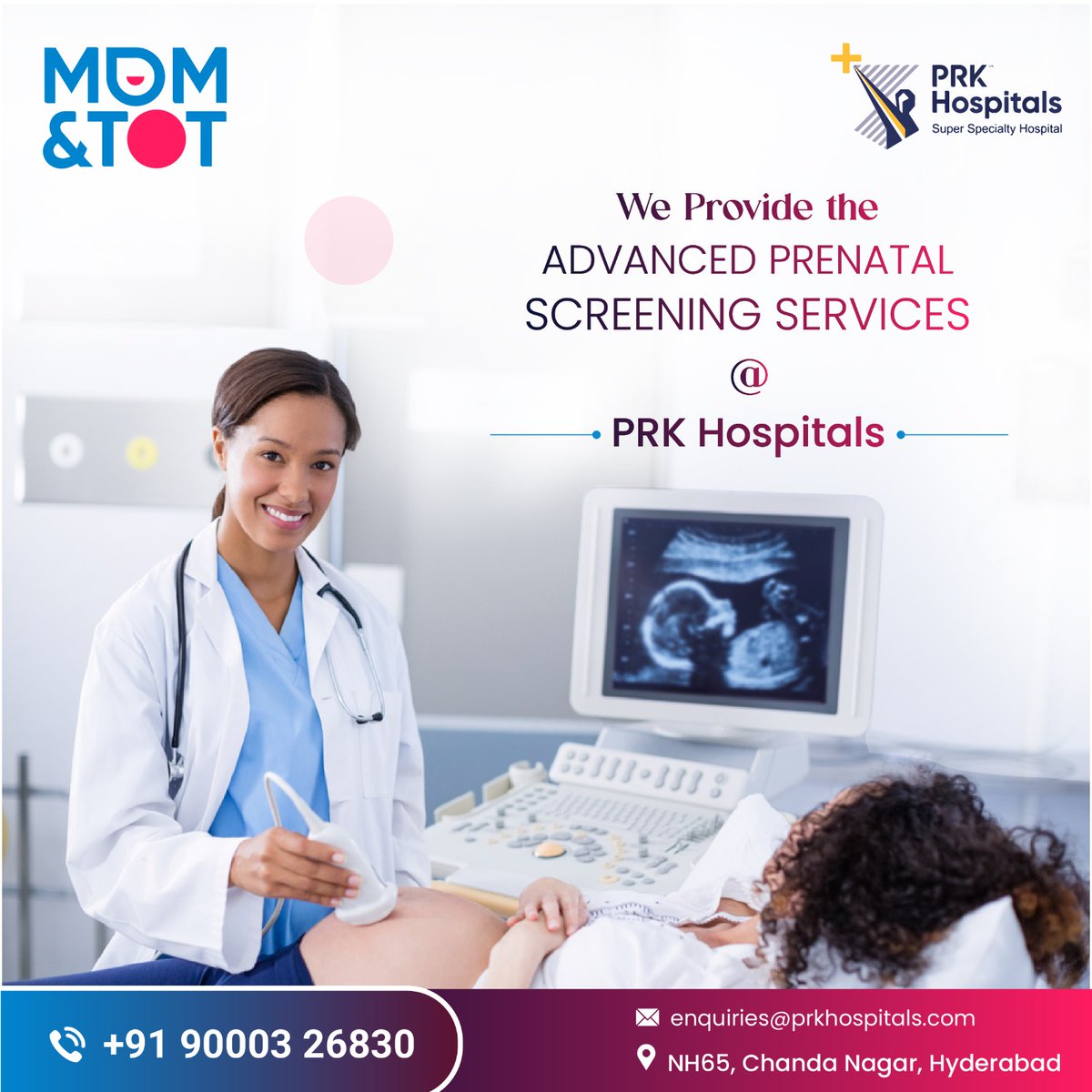 Prkhospital's tweet photo. We provide the advanced prenatal screening services MOM &amp; TOT at PRK Hospitals

To Book an appointment, Call: +91 9000326830

Visit: https://t.co/tOI9t2CzNa

#screening #sreeningservices #babies #PaediatricCare #pediatrician #pediatrics #neonates #childspecialists #Paediatrics https://t.co/jyKPCkP4Sx