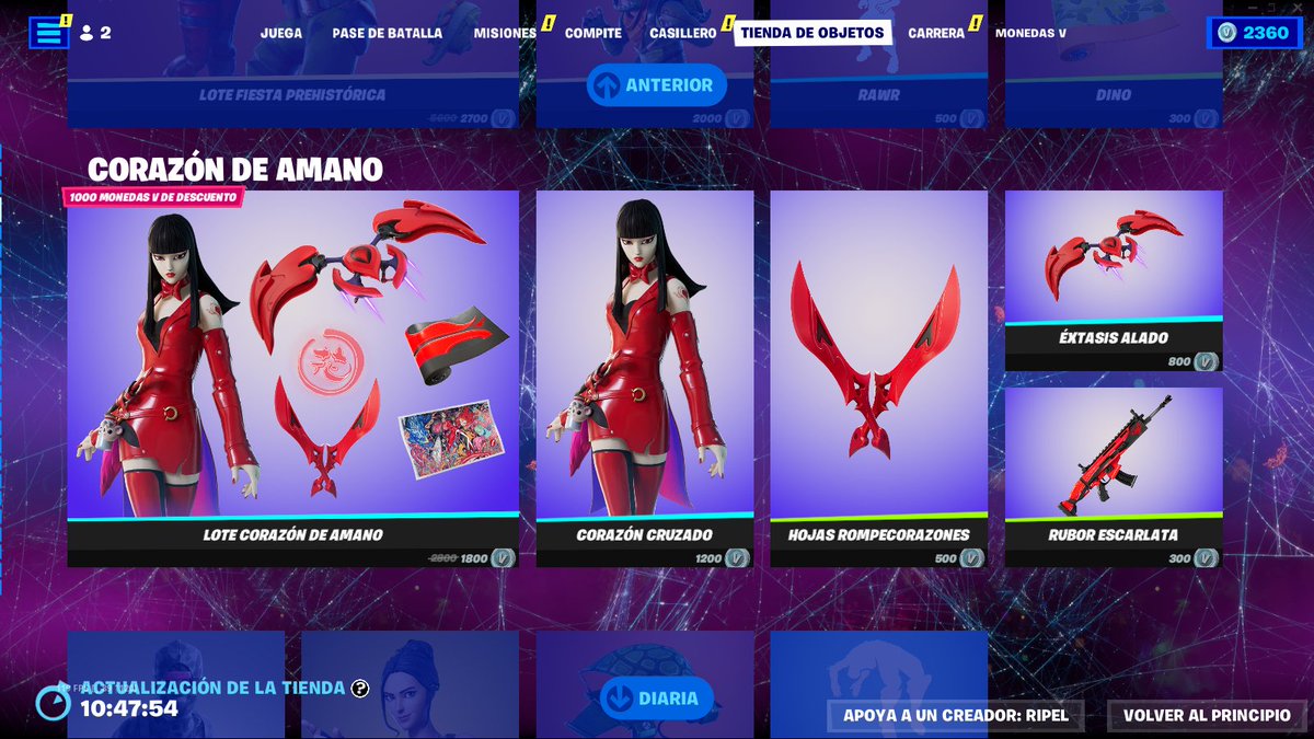 codigoRIPEL's tweet photo. Tienda de hoy Fornite 23/05/2023
🛒Usa el código RIPEL ,antes de tu compra 😀 Gracias por el apoyo 
#starwars #MilesMorales #Fortnite https://t.co/3fYoIXXEt8
