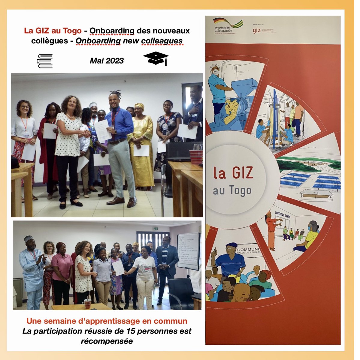 IngeBaumgarten's tweet image. Bienvenue / Welcome / Herzlich Willkommen à la #GIZ au #Togo!

🇹🇬🇩🇪 un partenariat de réforme visé à améliorer les perspectives d’emploi, des formations professionelles, le clima d’investissements &amp;amp; la gouvernance inclusive.
 
 #ProComp #ProDEG #GFG #ProCIV #ProEnergie #bureau