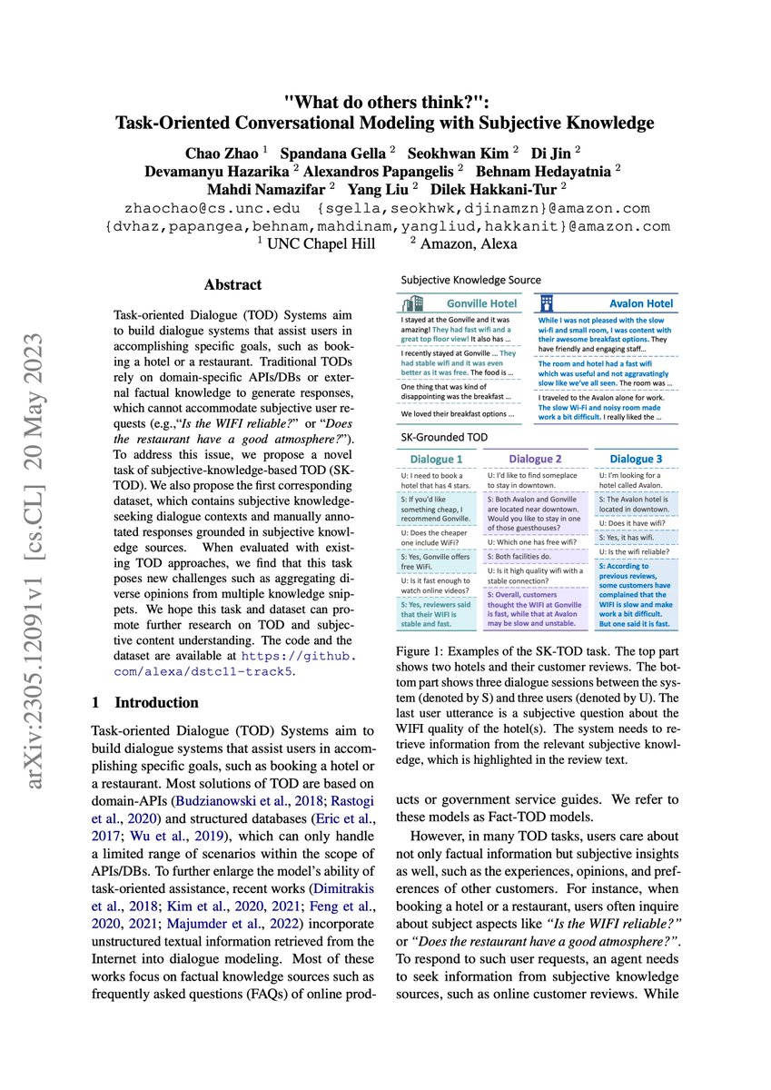 BDehbozorgi83's tweet photo. A really interesting paper on ""What do others think?": Task-Oriented Conversational Modeling with Subjective Knowledge (2023)". H/t!
https://t.co/LZOrEMa1jf
https://t.co/aw5m5CXyb1
#linguistics #semantics #logic #conversation_analysis #MachineLearning #formal_epistemology https://t.co/IN86yRYyAz