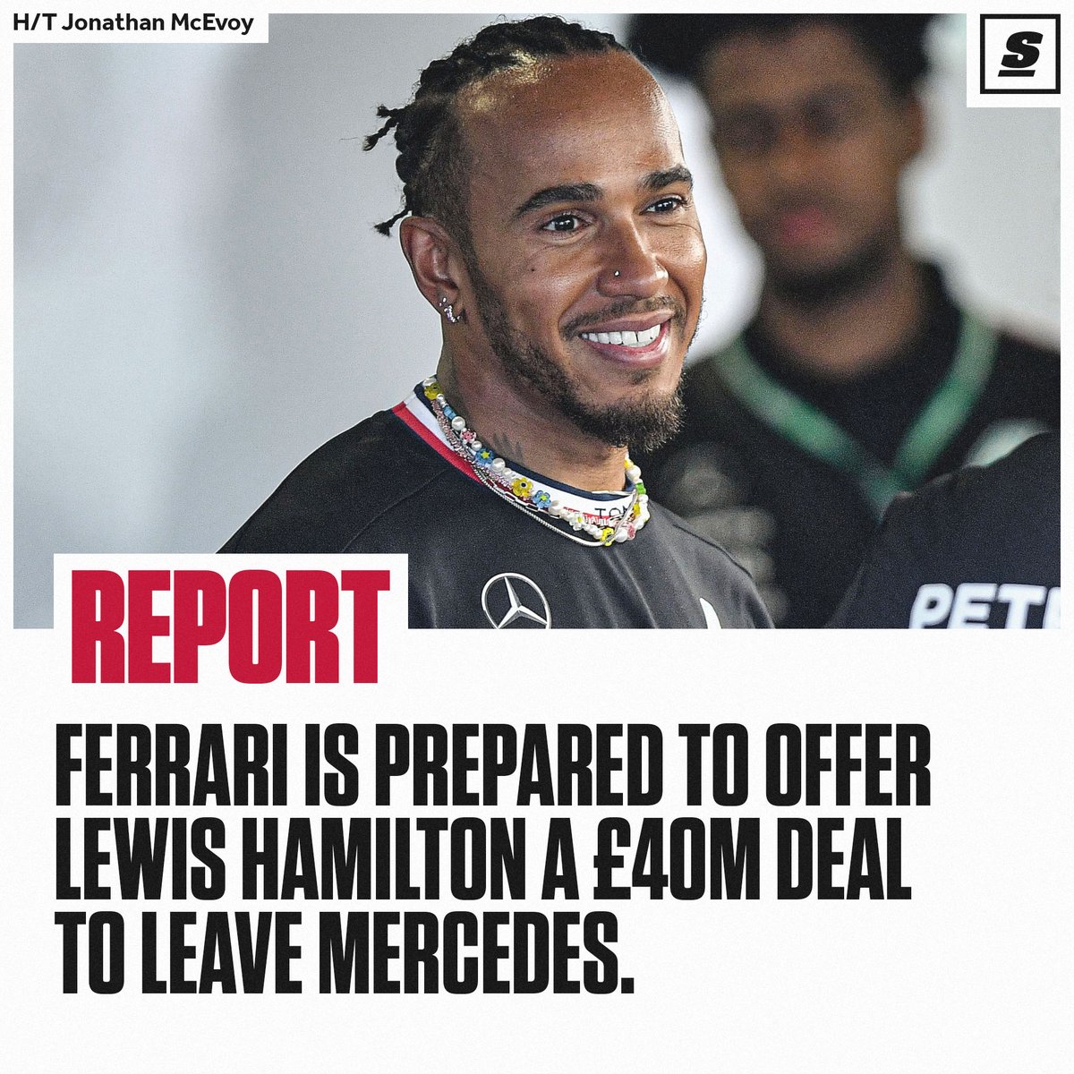 theScore's tweet image. Ferrari wants Lewis Hamilton. 👀 thesco.re/3q9qpkx