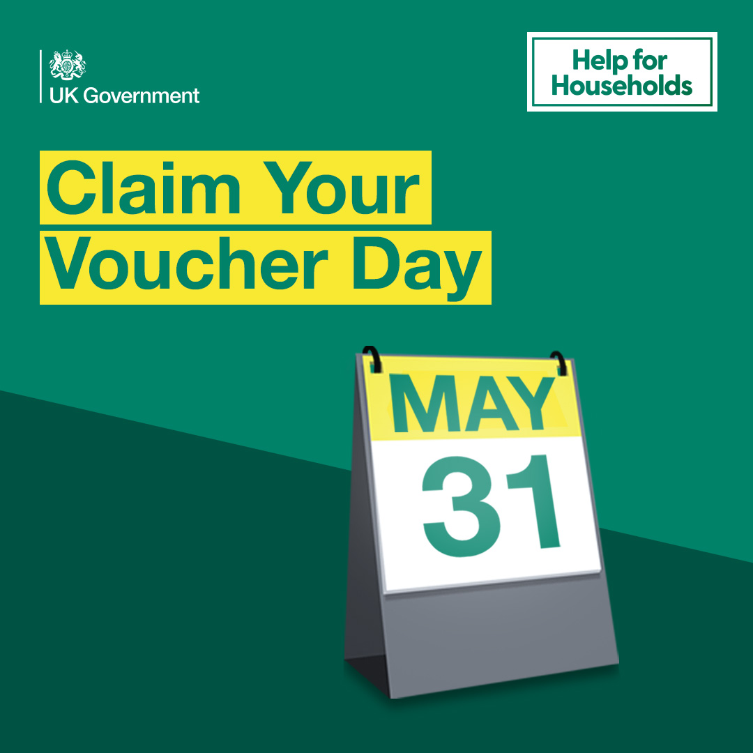 📢Claim Your Voucher Day is taking place on Wednesday 31 May.

We're giving a national push to ensure traditional prepayment meter customers claim up to £400 of energy bills support vouchers by the 30 June deadline 📅

Let your friends &amp; family on prepayment meters know!