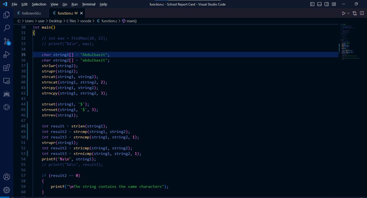 AbdulbasitOnaa2's tweet image. 📚 Today's coding challenge: Master string functions in C! 🧵🔤 Enhance your programming skills by exploring strncat, strlen, and strstr, strset, strrev, etc. 🚀 Level up your string manipulation game! 💪💻
#CProgramming #StringFunctions #CodingChallenge"