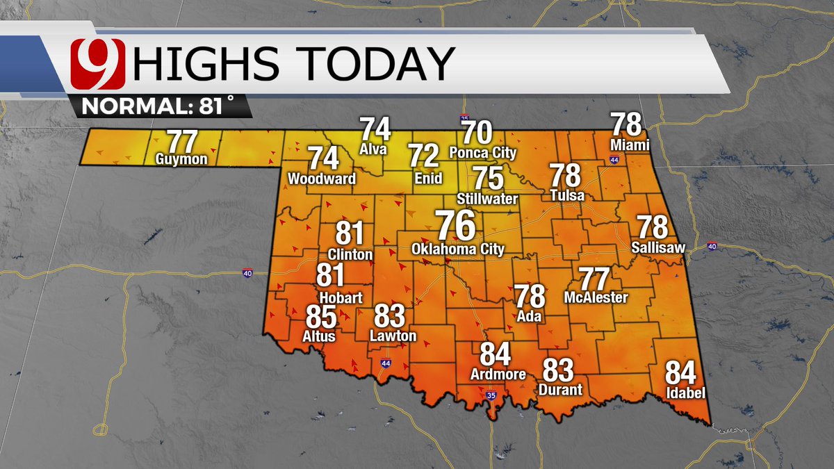 Jed Castles News 9 on Twitter "TUESDAY FORECAST An area of scattered