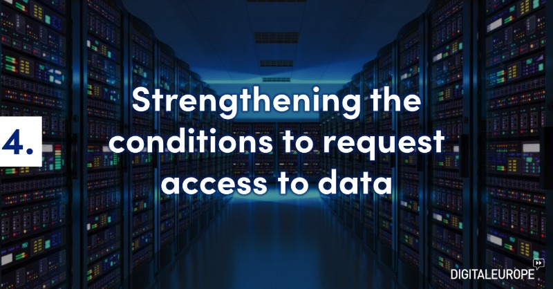 DIGITALEUROPE's tweet photo. ⛔✋ The #DataAct's approach towards business-to-government data sharing is too broad &amp; risks personal data being leaked/misused.

In a joint statement, we urgently call the @Europarl_EN &amp; @EUCouncil to implement the necessary safeguards &amp; limits by: