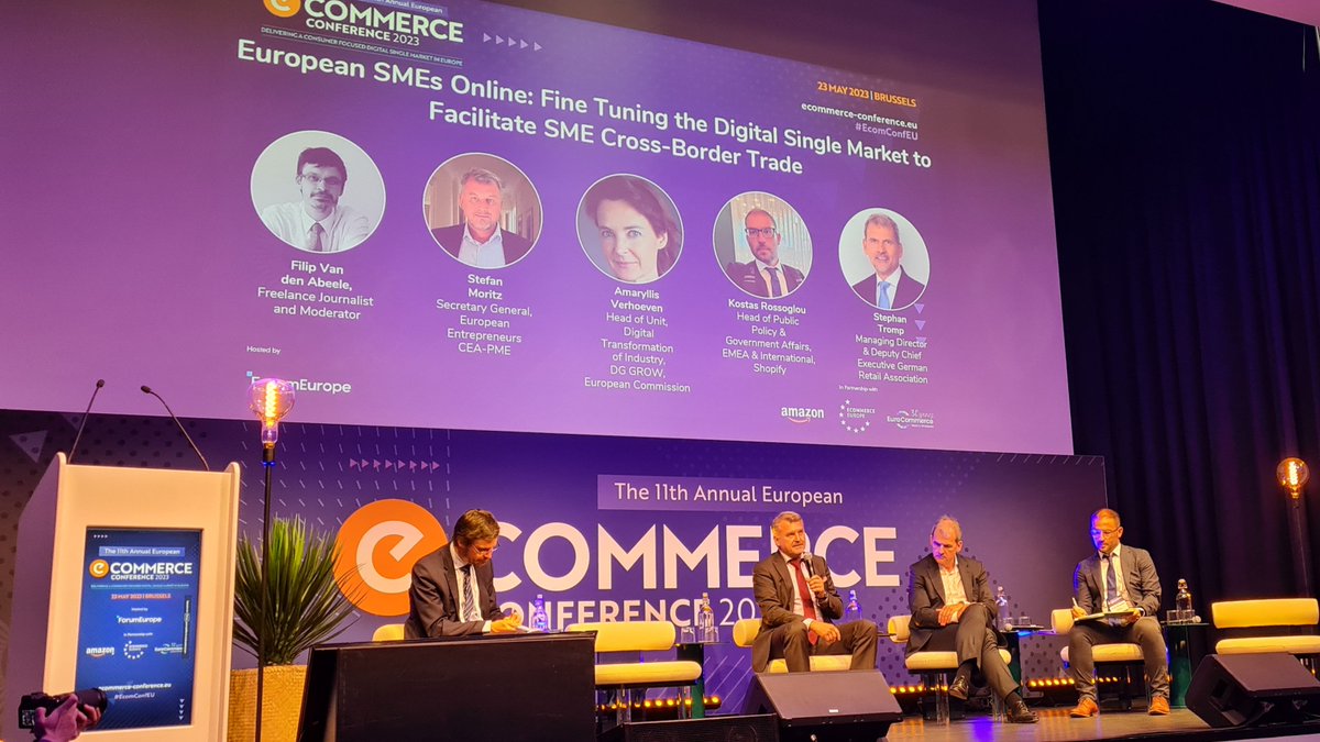 Ecommerce_EU's tweet photo. During today’s #ecommerce conference in BXL, the reform of the #VAT system has been mentioned as one of the key enablers of a true Digital Single Market.
We advocate for a single VAT registration to help European SMEs become more efficient and reduce their costs.
#SimplifyVAT https://t.co/Pz84yXKtgj