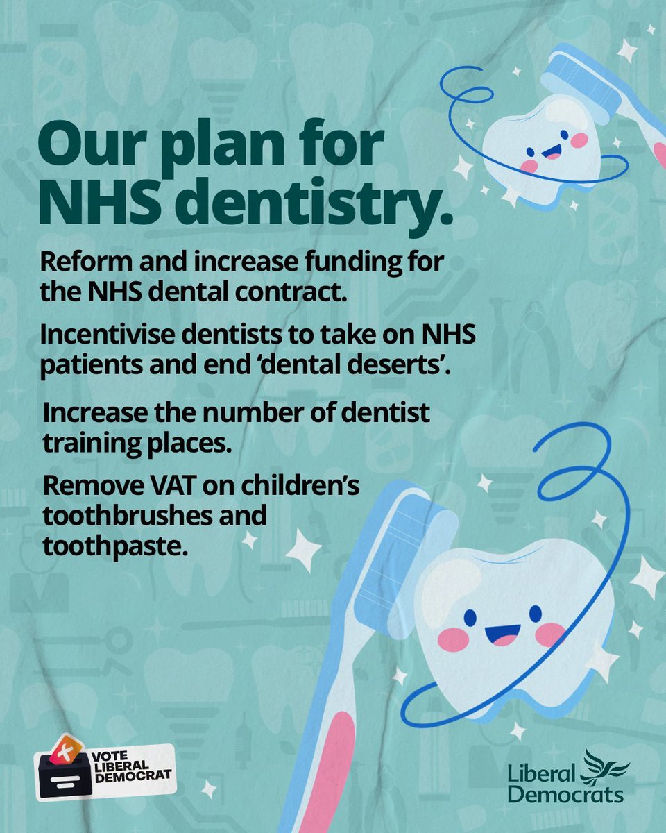 #RT @LibDems: There must be urgent reform this broken system that has driven dentists away from the NHS. And the Government must invest the cash earmarked for NHS dentistry that has scandalously gone unspent. 🦷🪥Read about our plan: …