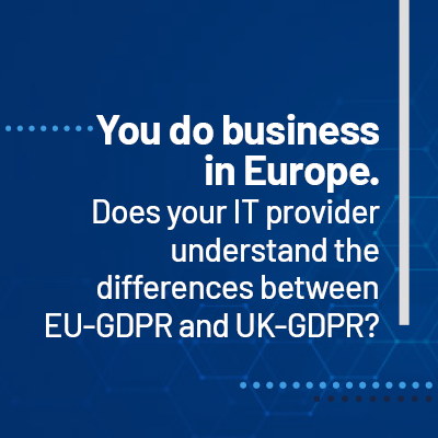 SystemsPlusCom1's tweet image. Doing business in Europe can be tricky. Your IT provider must understand the nuances of UK-GDPR vs. EU-GDPR. Read this valuable Cookiebot.com article on the topic oal.lu/vgPqE