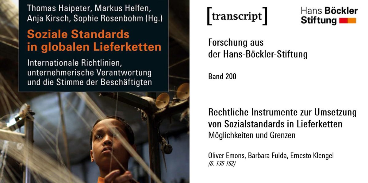 Welche rechtlichen Instrumente zur Wahrung von Sozialstandards gibt es? #Lieferkette #CSR #Nachhaltigkeit #Aufsichtsrat #Mitbestimmung

Interessanter Buchbeitrag von @oliveremons (@ZukunftMB), @barbaraefulda, @ErnestoKlengel (@ArbeitsrechtHSI): transcript-verlag.de/media/pdf/0e/1…