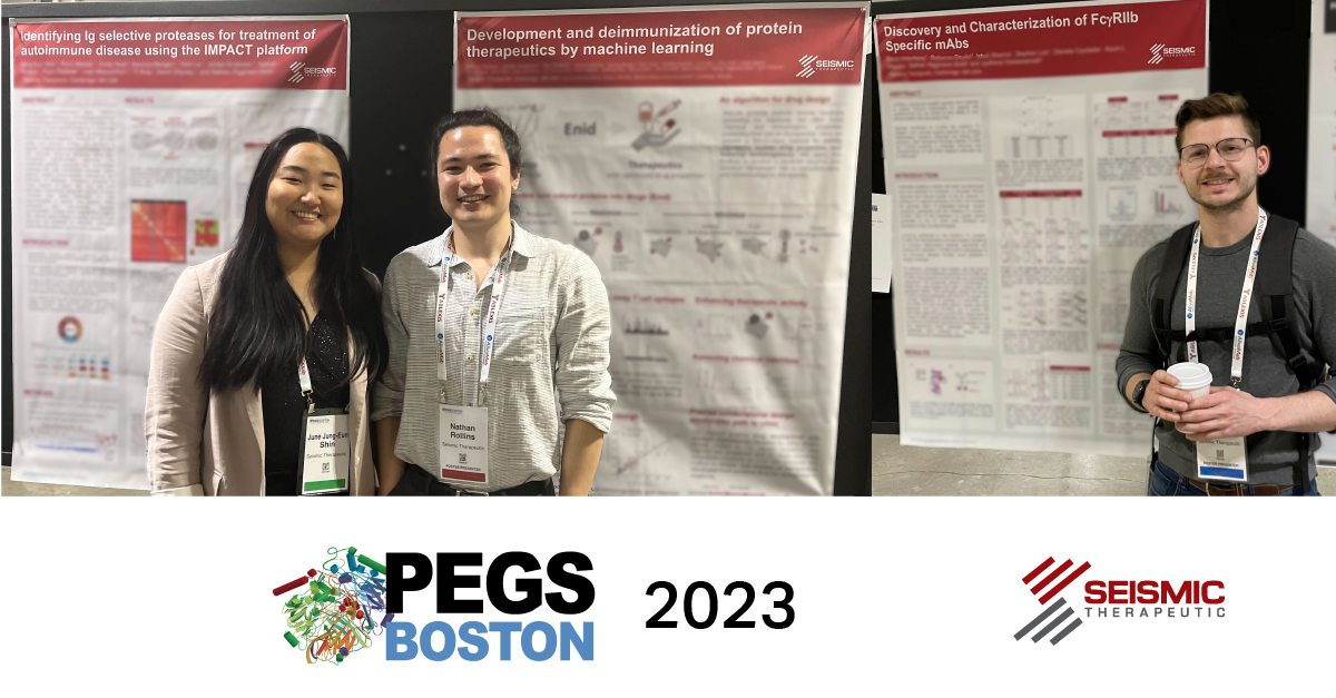 We enjoyed our time at PEGS Boston 2023 #PEGS23 sharing preclinical data on our IMPACT platform. #SeismonautsInAction