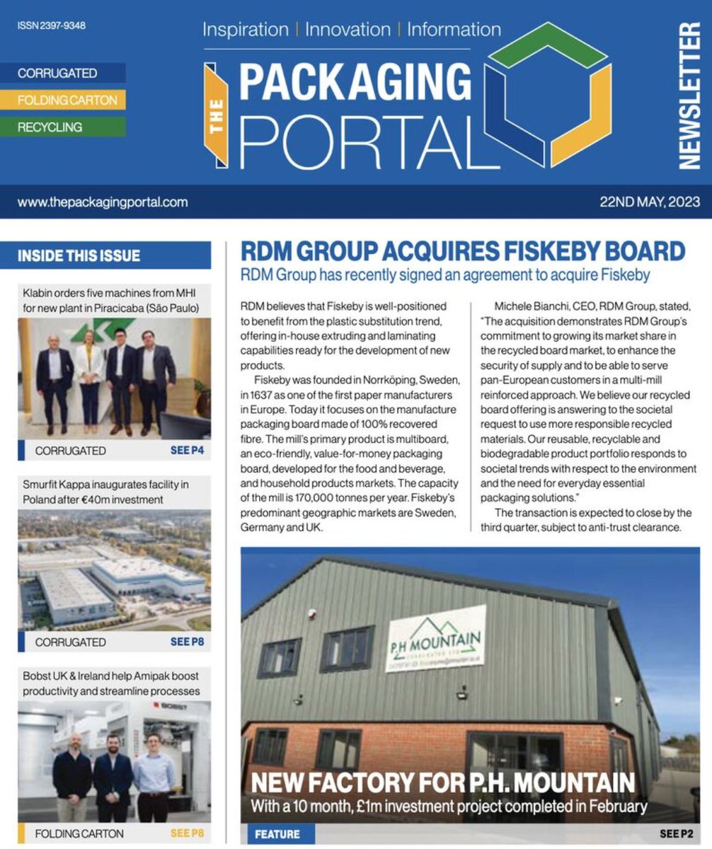 The 22nd edition of "The Packaging Portal" is available online now! lnkd.in/gXJ4JTi

With content from <a href="/smurfitkappa/">Smurfit Westrock</a> <a href="/BOBSTglobal/">BOBST</a> <a href="/SheetPlantAssoc/">UK Sheet Plant Association</a> <a href="/ArdenSoftware/">Arden Software</a> <a href="/MacfarlanePKG/">Macfarlane Packaging</a> <a href="/dssmithgroup/">DS Smith</a> <a href="/CepacLtd/">Cepac</a> <a href="/kongsbergpcs/">Kongsberg Precision Cutting Systems</a> and many more! 

Registration is free! #packaging