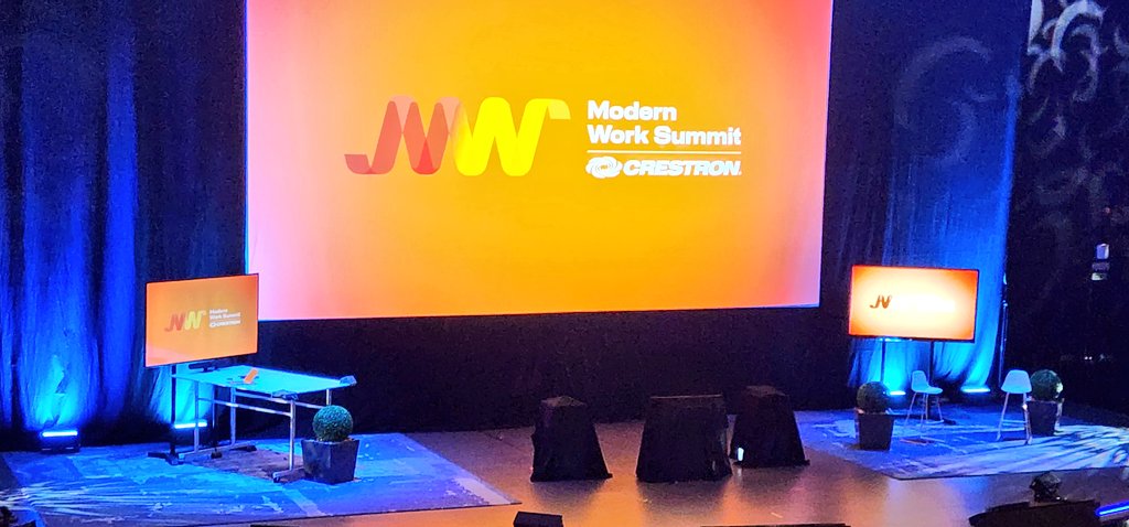 Ominious shrouds on stage at #ModernWorkSummit 🤔 Catch the live stream from @Crestron.  #CrestronMasters #proav #avtweeps