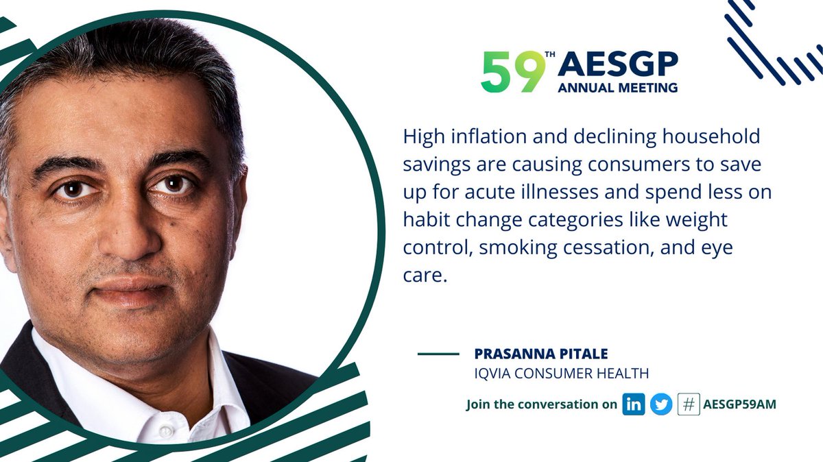 Data-based trends for the future of #SelfCare:
1⃣ People expect improved #outcomes &amp; value-based services
2⃣ #DigitalHealth is a catalyst, connecting dots between consumers &amp; products
3⃣ New routes to market are aiding #innovation in consumer health
#AESGP59AM <a href="/IQVIA_global/">IQVIA</a>