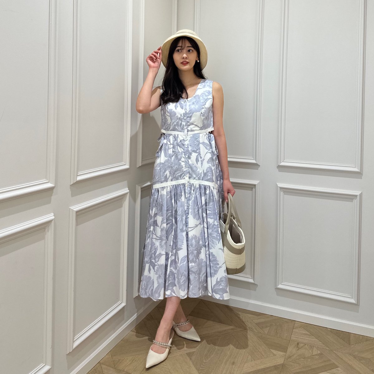 her lip to Floral Cut-Out Long Dress herlipto Floral Cut-Out