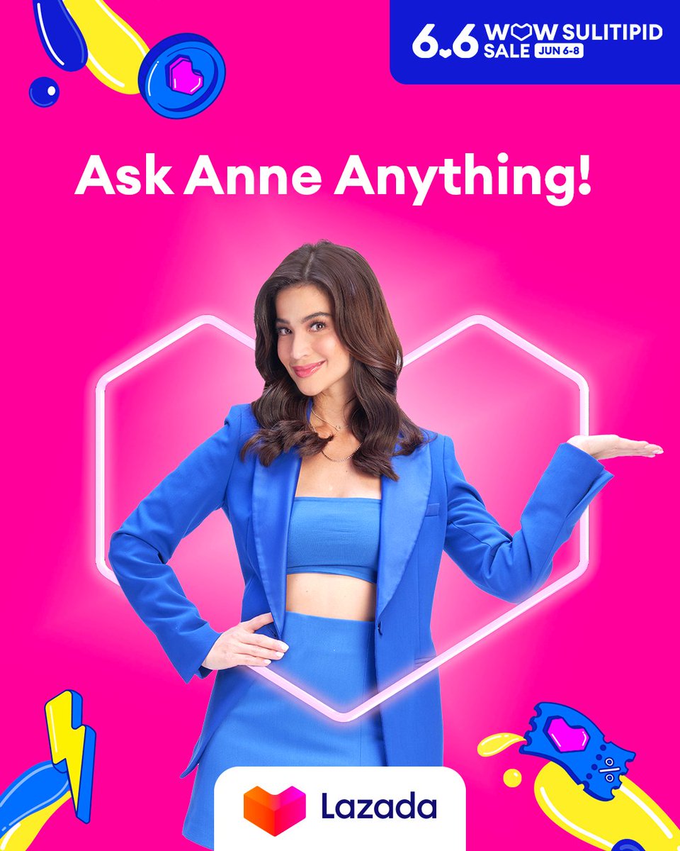 LazadaPH's tweet photo. Mapapa-"Wow!โ kaya si Anne sa mga tanong niyo? ๐คฉ
Drop your WOW questions for the 6.6 #LazadaWowSulitipidSale below and stay tuned to the #LazadaPH pages for a quick Q&A with our Ka-Lazada Anne Curtis. ๐ซถ
#AnneForLazada #LazadaPH66 https://t.co/v6vXtogIqd