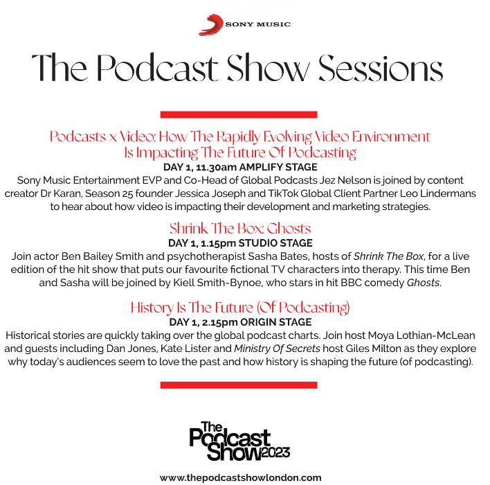 We are so excited to be a part of @PodcastShowLDN 2023 this Wednesday and Thursday - here is what we have in store 👀