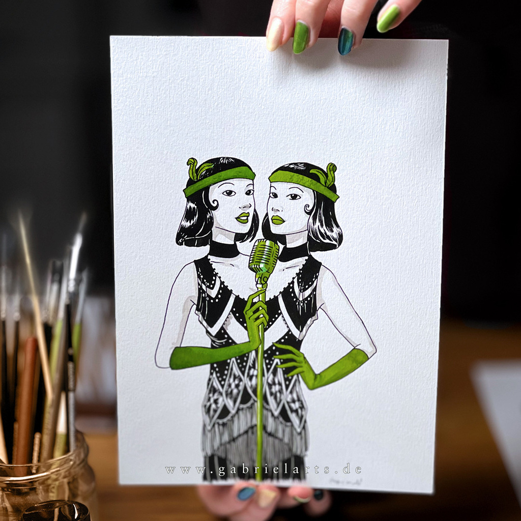 It was so hard to pick, which card would get my favorite color - the green! And coming up with a good idea for Gemini took me a while. Most of the motifs aren't quite centered - if i print cards, they will be - I was a bit rough when cutting the pages. These are a bit larger…