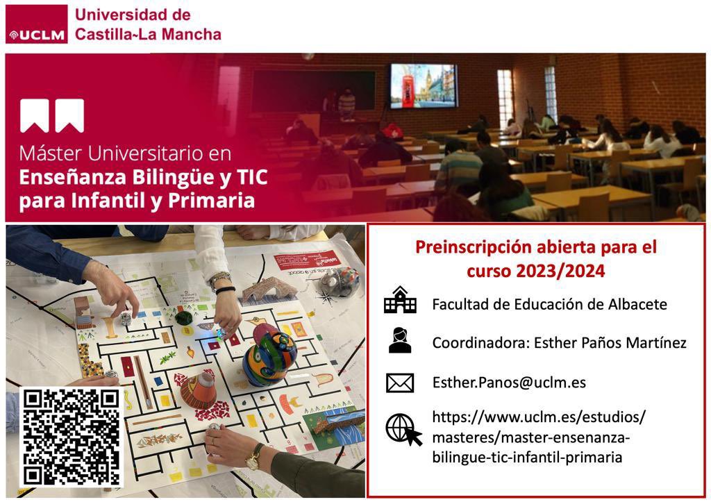 Desarrolla tu competencia comunicativa (leng. inglesa) y digital con el “Máster Univ. en Enseñanza Bilingüe y TIC para Infantil y Primaria”

   ✅ Maestros/as en ejerc.
   ✅ Graduados/as EI y EP
   ✅ Diplomados/as en Magisterio

Abierto plazo de preinscripción curso 2023/24 ‼️