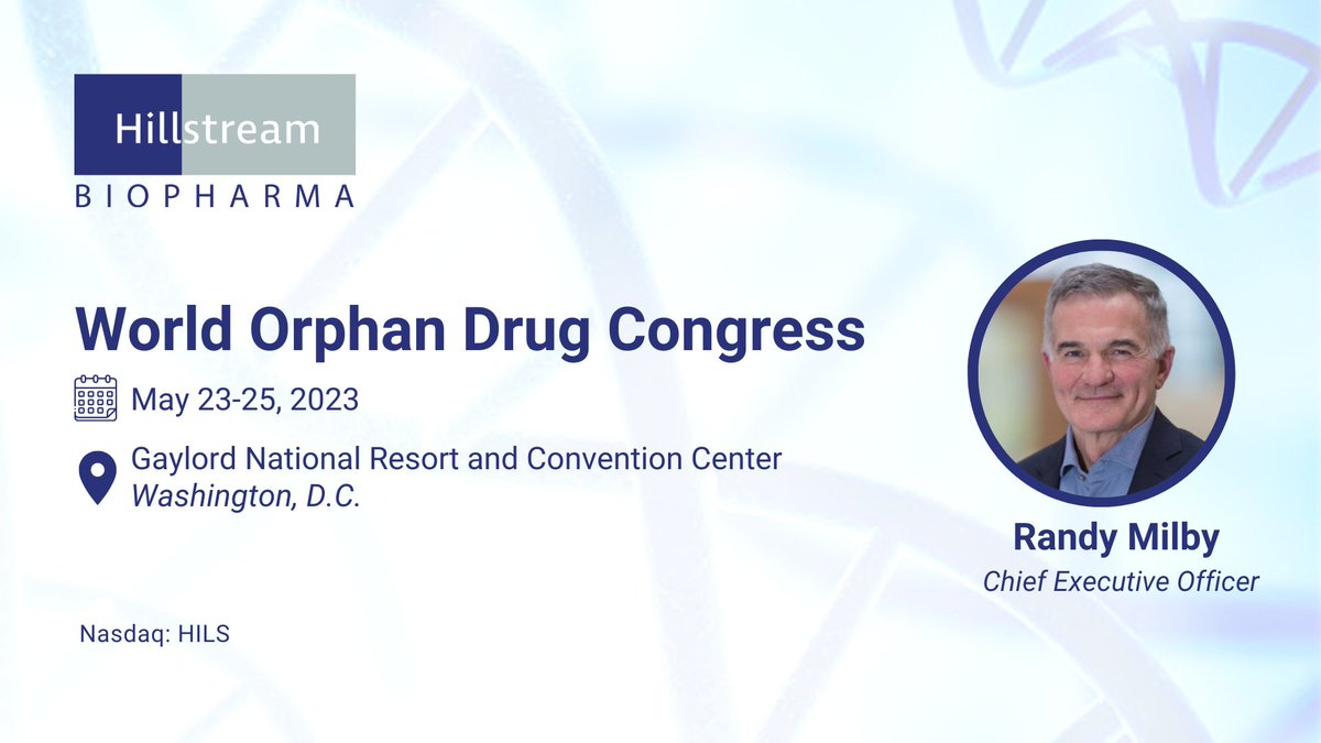The World Orphan Drug Congress begins today and Hillstream looks forward to showcasing the company’s lead drug candidate, HSB-1216 to the global scientific community.

Learn more: ir.hillstreambio.com/single-news-re… $HILS #Oncology #WorldOrphanUSA