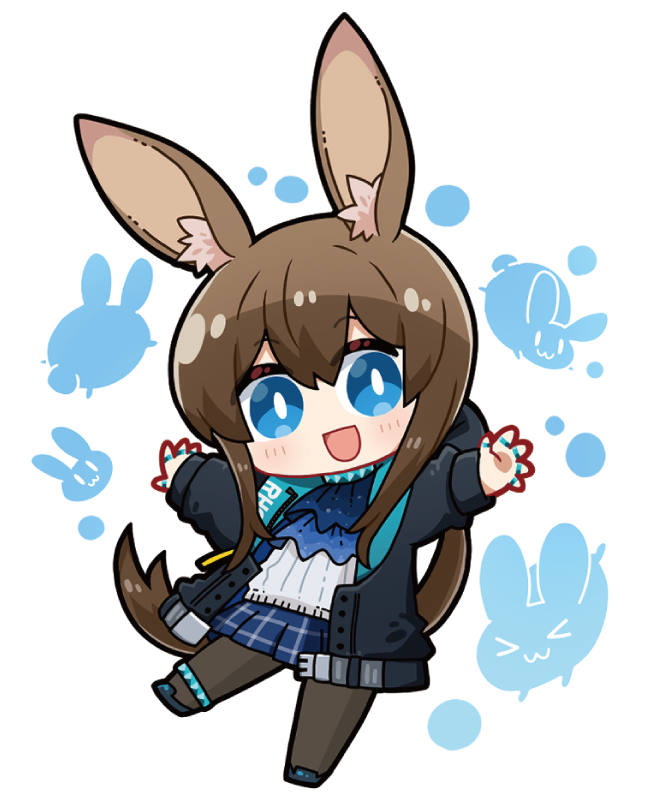 amiya (arknights) 1girl animal ears skirt jacket solo rabbit ears blue eyes  illustration images