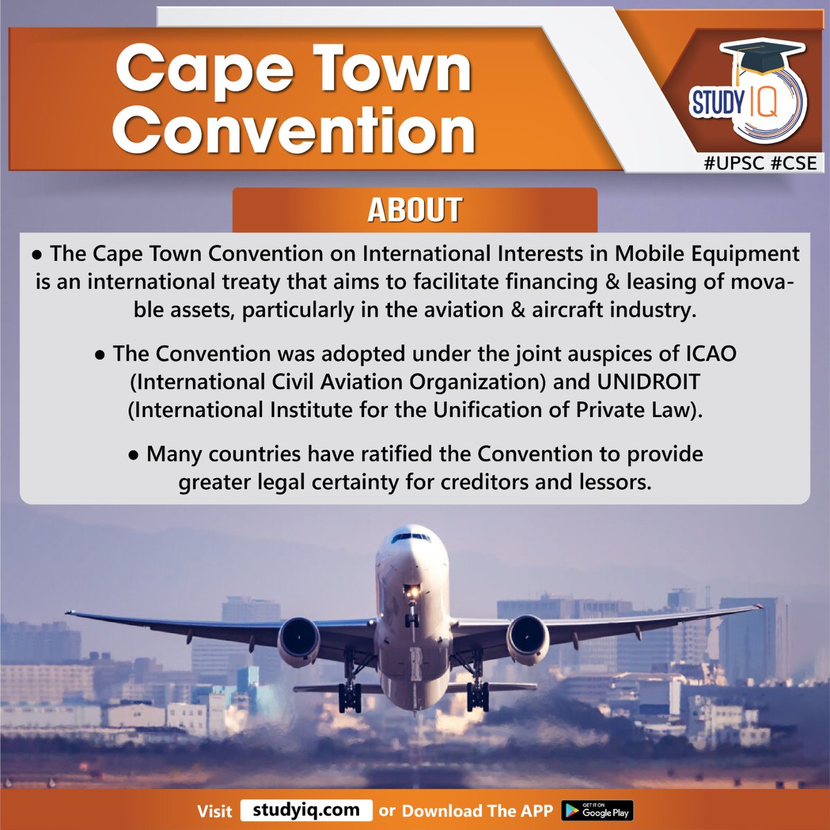 upsciq's tweet photo. Cape Town Convention

#capetownconvention #aviationworkinggroup #awg #india #internationalinterests #mobileequipment #internationaltreaty #aircraftindustry #icao #unidroit #internationalinstitute #unificationofprivatelaw #ctc #financing #mobileassets #aircraftengines https://t.co/yO0qWkoYqc