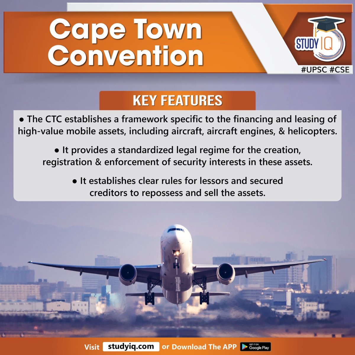 upsciq's tweet photo. Cape Town Convention

#capetownconvention #aviationworkinggroup #awg #india #internationalinterests #mobileequipment #internationaltreaty #aircraftindustry #icao #unidroit #internationalinstitute #unificationofprivatelaw #ctc #financing #mobileassets #aircraftengines https://t.co/yO0qWkoYqc