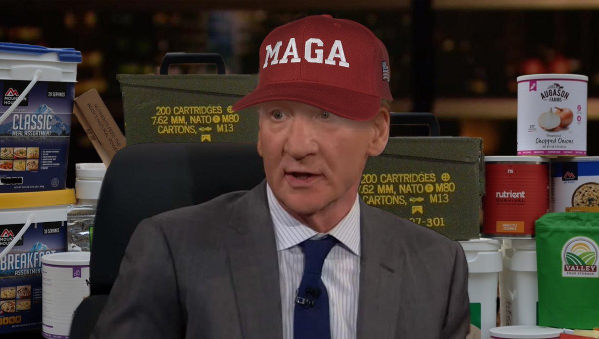 'It's Time To Talk About The Stolen Election,' Says Wild-Eyed Bill Maher Surrounded By Crates Of Ammo And Emergency Food buff.ly/43nLXbs