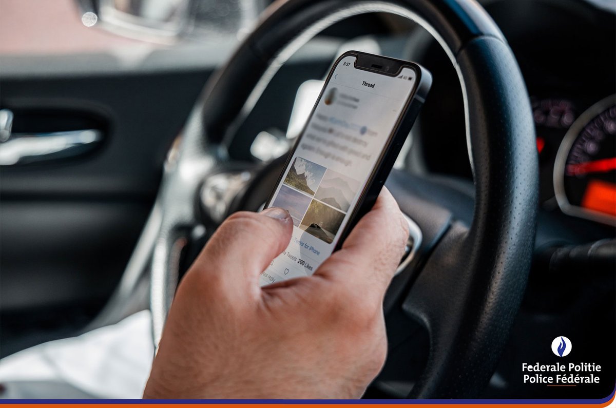 Op woensdag 24 en donderdag 25 mei zijn er extra politiecontroles op afleiding achter het stuur. Vorig jaar zijn 108.734 bestuurders betrapt op het gebruik van hun gsm terwijl ze aan het rijden waren. #verkeersveiligheid #afleidingachterhetstuur