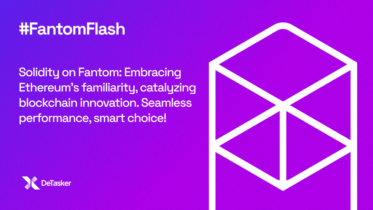 DeTaskerHQ's tweet photo. #FantomFlash ⚡️
A powerful blend of familiarity and innovation, Fantom harnesses the strength of the Ethereum Virtual Machine (EVM).
Solidity-crafted smart contracts perform seamlessly here, just like on Ethereum.
A smart move, don't you think? 💡
$FTM $WIGO $ETH #FantomFlash https://t.co/6G0UM563Nw