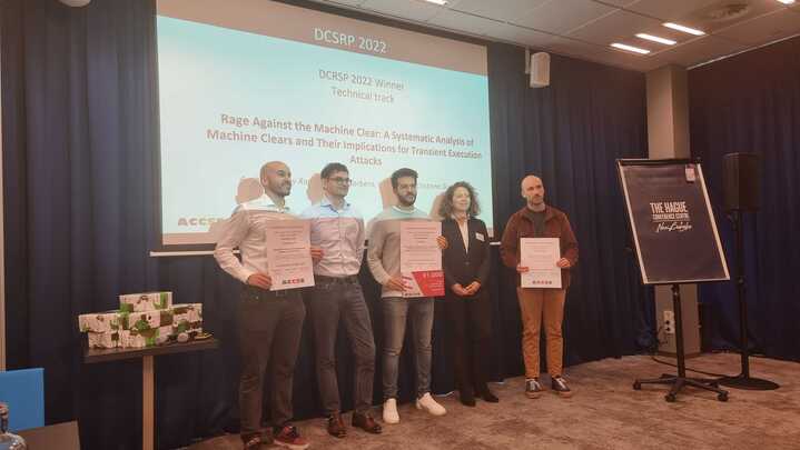Herbert Bos (@herbertbos) on Twitter photo Very proud that "Rage Against The Machine Clear" won the Dutch cyber security best research paper award. All credits to <a href="/hanyrax/">Hany Ragab</a> and <a href="/b4rbito/">Enrico Barberis</a> who did the actual work. <a href="/vu5ec/">VUSec</a> <a href="/c_giuffrida/">Cristiano Giuffrida</a> @ACCSS_NL
Paper: usenix.org/conference/use… Very proud that "Rage Against The Machine Clear" won the Dutch cyber security best research paper award. All credits to <a href="/hanyrax/">Hany Ragab</a> and <a href="/b4rbito/">Enrico Barberis</a> who did the actual work. <a href="/vu5ec/">VUSec</a> <a href="/c_giuffrida/">Cristiano Giuffrida</a> @ACCSS_NL
Paper: usenix.org/conference/use…