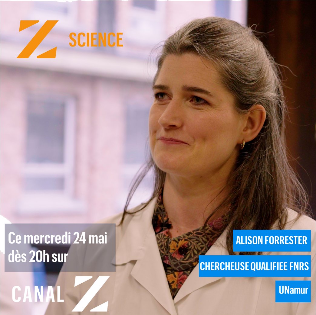 frsFNRS's tweet photo. 📢Alison Forrester dans Z Science ce mercredi 24 mai 📢
➡ Demain soir, l'émission Z Science ira à la rencontre d'@AlisonForreste3 , Chercheuse qualifiée @frsFNRS  à l’@UNamur.
📺 Z Science, mercredi 20h sur @KanaalZCanalZ https://t.co/Ham0EKqrEu