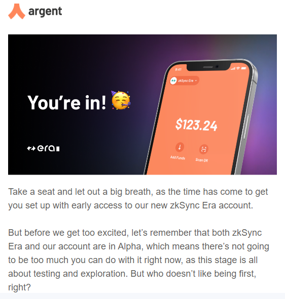 Coin Stamp (@coinstamp_) on Twitter photo 2023-05-23 13:42:34 ⚡️Argent cüzdanım için zkSync Era erken erişim hakkı elde etmişim. Mail hello@argent.net adresinden gelmiş siz de kontrol edebilirsiniz. ⚡️Argent cüzdanım için zkSync Era erken erişim hakkı elde etmişim. Mail hello@argent.net adresinden gelmiş siz de kontrol edebilirsiniz.