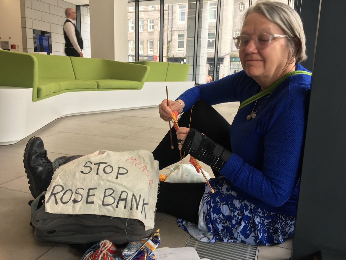 BREAKING: Knitters occupy @NSTAuthority HQ in Aberdeen. 🧶

The NSTA is currently considering whether to approve the climate-wrecking Rosebank oil field.

Together we must #StopRosebank