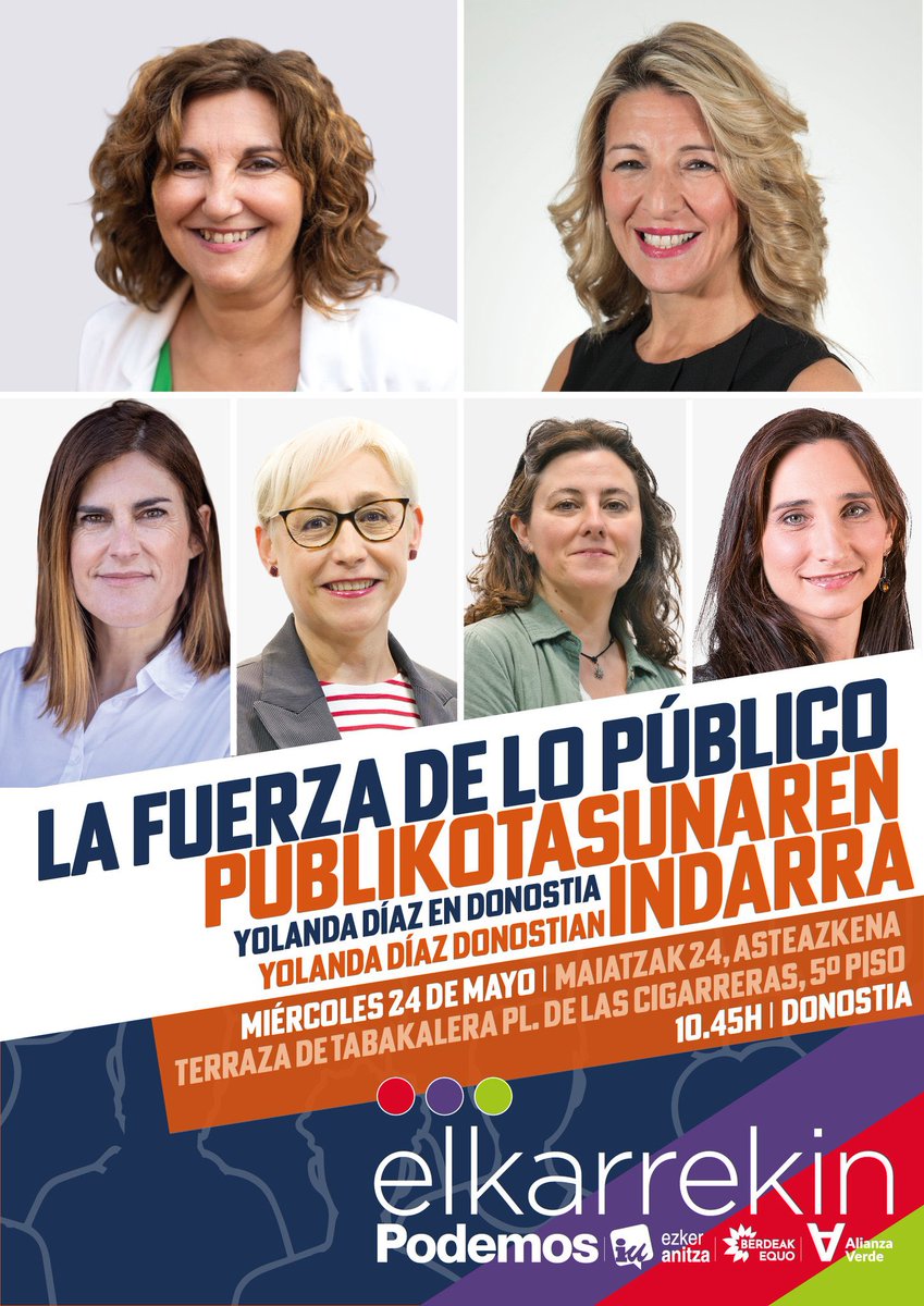 Yolanda_Diaz_'s tweet photo. Será un placer visitar mañana Donostia para apoyar a las compañeras que trabajan día a día por el cambio político a favor de más derechos, democracia y feminismo. 

📍 Os espramos a las 10:45h en la Tabakalera. https://t.co/D8gvyrulhh