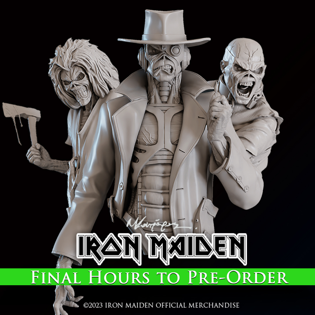 Final hours of Iron Maiden Kickstarter campaign. 
You can find the officially licensed <a href="/IronMaiden/">Iron Maiden</a> models, sculpted by <a href="/MKontraros/">Michael Kontraros Collectibles</a>, inspired by iconic Iron Maiden artwork from your favorite albums and singles.